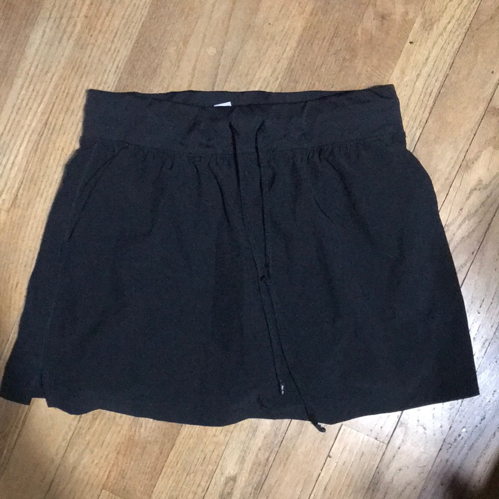 Black Drawstring Waist Skirt